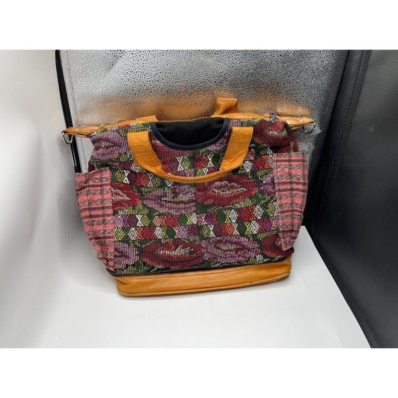 Nena & Co Weekender One of a Kind Leather Bag with print - Picture 3 of 5